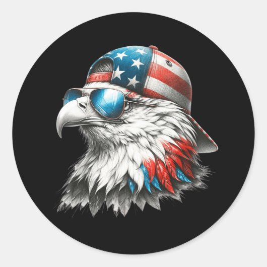 アメリカクールおもしろいのハゲ・イーグルの就任式の日 ラウンドシール (正面)