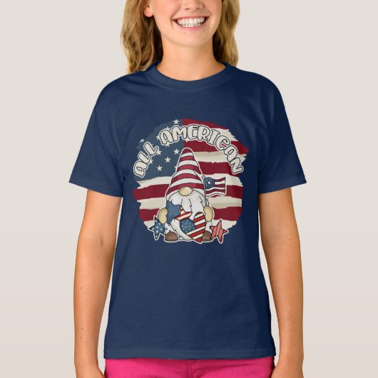 アメリカクールの格言全員が愛国的に7月4日 Tシャツ (正面)