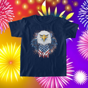 アメリカクールの鷲の愛国心の子供 Tシャツ
