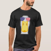 アメリカクール国旗を着たアヒル Tシャツ (正面)