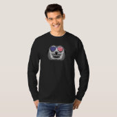 アメリカクール国旗を着たマングースSunglasses Us Ameri Tシャツ (正面フル)