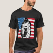 アメリカクール愛国的なアメリカ国旗の溶接機Gif Tシャツ (正面)