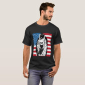 アメリカクール愛国的なアメリカ国旗の溶接機Gif Tシャツ (正面フル)