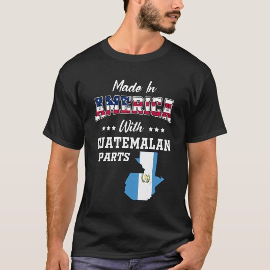 アメリカグアテマラパーツグアテマラの地図アメリカ国旗Ro Tシャツ (正面)