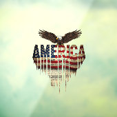 アメリカグランジ国旗とワシ ウィンドウサイン (シート3)