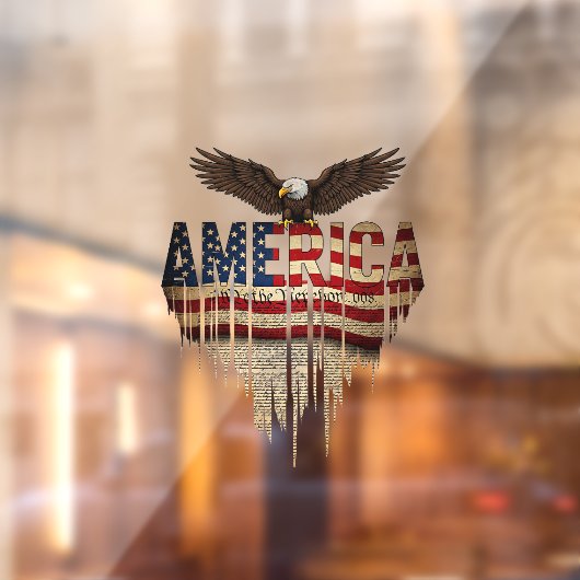 アメリカグランジ国旗とワシ ウィンドウサイン (シート2)