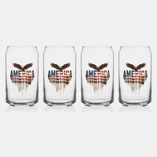 アメリカグランジ国旗とワシ ガラス缶 (裏面)