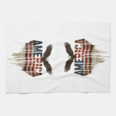 アメリカグランジ国旗とワシ キッチンタオル (横)