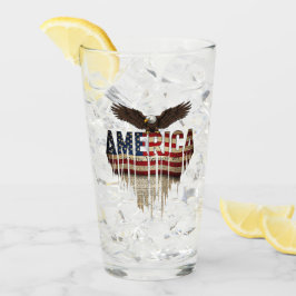 アメリカグランジ国旗とワシ タンブラーグラス