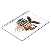アメリカグランジ国旗とワシ ノートブック (左側)