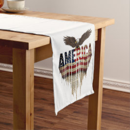アメリカグランジ国旗とワシ ミディアムテーブルランナー