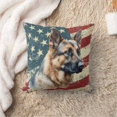 アメリカグランジ国旗のドイツの羊飼い犬 クッション (ブランケット)