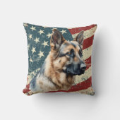 アメリカグランジ国旗のドイツの羊飼い犬 クッション (正面)
