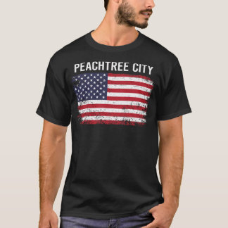 アメリカグランジ国旗のピーチツリーシティ Tシャツ