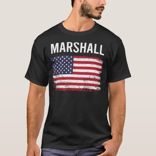 アメリカグランジ国旗のマーシャル Tシャツ (正面)