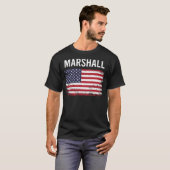 アメリカグランジ国旗のマーシャル Tシャツ (正面フル)