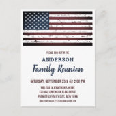 アメリカグランジ国旗の愛国的な家族懇親会 インビテーションポストカード (正面)