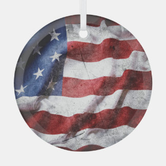 アメリカグランジ国旗を閉じる。 ガラスオーナメント