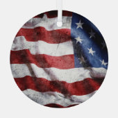 アメリカグランジ国旗を閉じる。 ガラスオーナメント (裏面)
