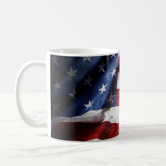 アメリカグランジ国旗を閉じる。 コーヒーマグカップ (左)