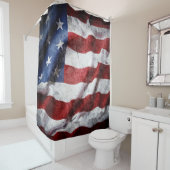 アメリカグランジ国旗を閉じる。 シャワーカーテン (インサイチュ)