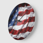 アメリカグランジ国旗を閉じる。 ラージ壁時計 (傾斜)