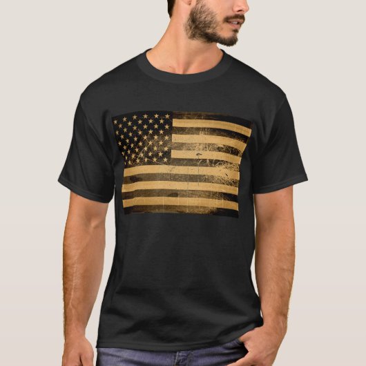 アメリカグランジ国旗4 Tシャツ (正面)