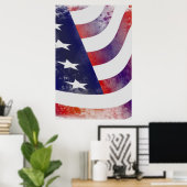 アメリカグランジ国旗 ポスター (ホームオフィス)