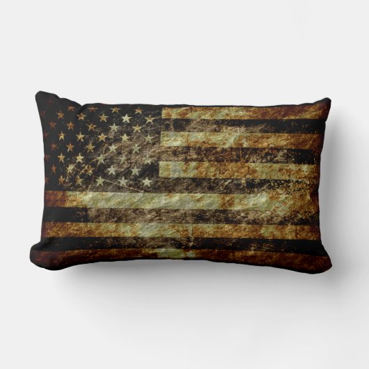 アメリカグランジ国旗 ランバークッション (正面)