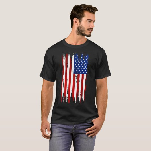 アメリカグランジ国旗 Tシャツ (正面フル)