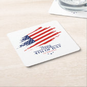 アメリカグランジ国旗Happy 4th July ID1104 スクエアペーパーコースター (アングル)