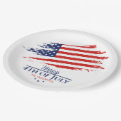 アメリカグランジ国旗Happy 4th July ID1104 ペーパープレート (アングル)