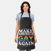 アメリカゲイを再びLGBTプライド月 エプロン (着用した状態)