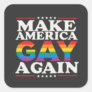 アメリカゲイを再びLGBTプライド月 スクエアシール