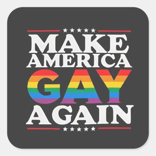 アメリカゲイを再びLGBTプライド月 スクエアシール (正面)