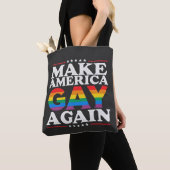 アメリカゲイを再びLGBTプライド月 トートバッグ (クローズアップ)