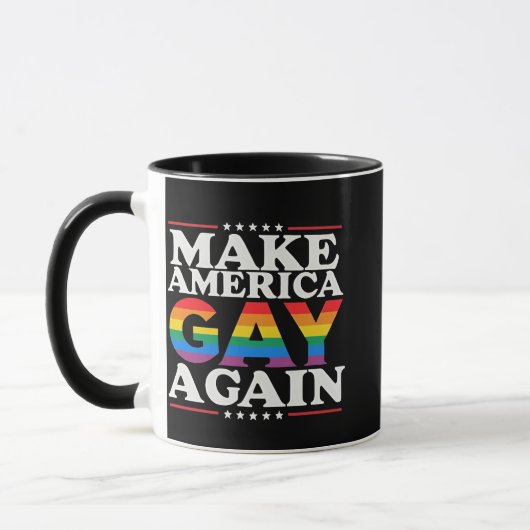 アメリカゲイを再びLGBTプライド月 マグカップ (左)