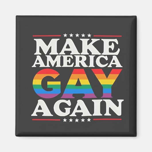 アメリカゲイを再びLGBTプライド月 マグネット (正面)