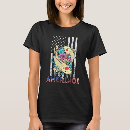 アメリカコイフィッシュロータス7月4日愛国的アメリカ Tシャツ (正面)