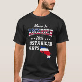 アメリカコスタリカパーツコスタリカの地図アメリカ国旗 Tシャツ (正面)