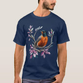 アメリカコマツグミとカリミア Tシャツ (正面)