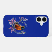 アメリカコマツグミと山の月桂樹 iPhone 16ケース (裏面横)