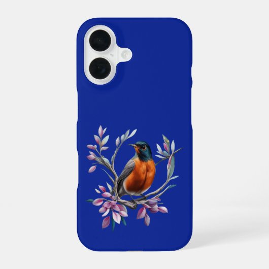 アメリカコマツグミと山の月桂樹 iPhone 16ケース (裏面)