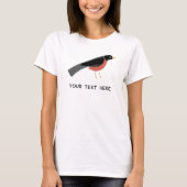 アメリカコマツグミのアート カスタムテキスト Tシャツ (正面)