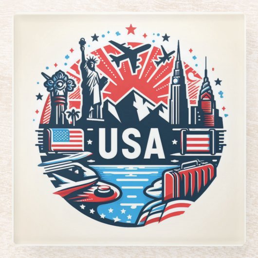 アメリカコースター ガラスコースター (正面)