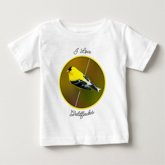 アメリカゴシキヒワ - オリジナル写真 ベビーTシャツ (正面)