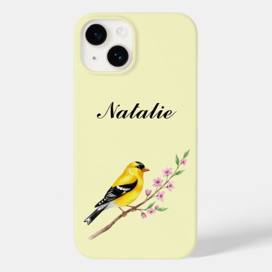アメリカゴシキヒワ 野鳥愛好者ギフト オーダーメイド  Case-Mate iPhoneケース (裏面)