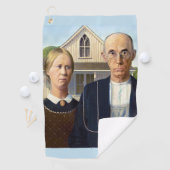 アメリカゴシックラシックク絵画グラント材 ゴルフタオル (インサイチュ)