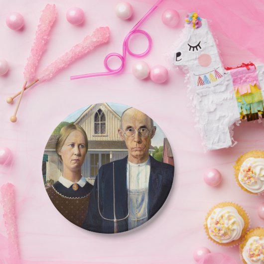 アメリカゴシックラシックク絵画グラント材 ペーパープレート (パーティー)