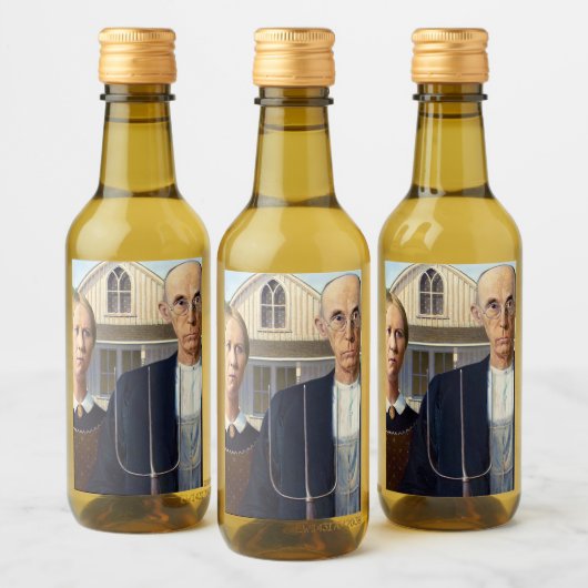 アメリカゴシックラシックク絵画グラント材 ワインラベル (ボトル)